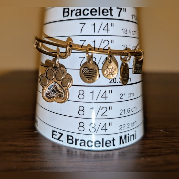 Alex and Ani Crystal Paw Prints of Love Charm Bangle / Bracelet Expandable 2017 - Picture 4 of 5
